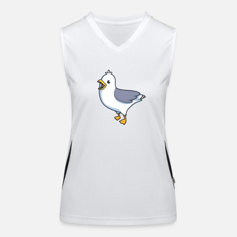 Kawaii Silbermöwe Funktionelles Kontrast-Tank Top für Frauen