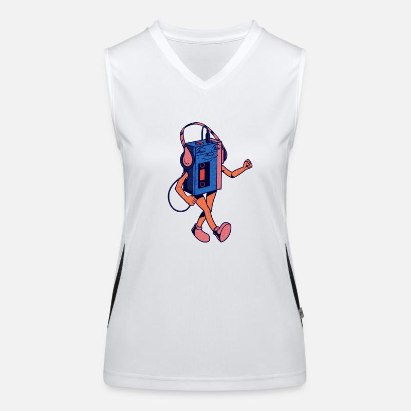 Retro cassette player Women's Functional Contrast Tank Top