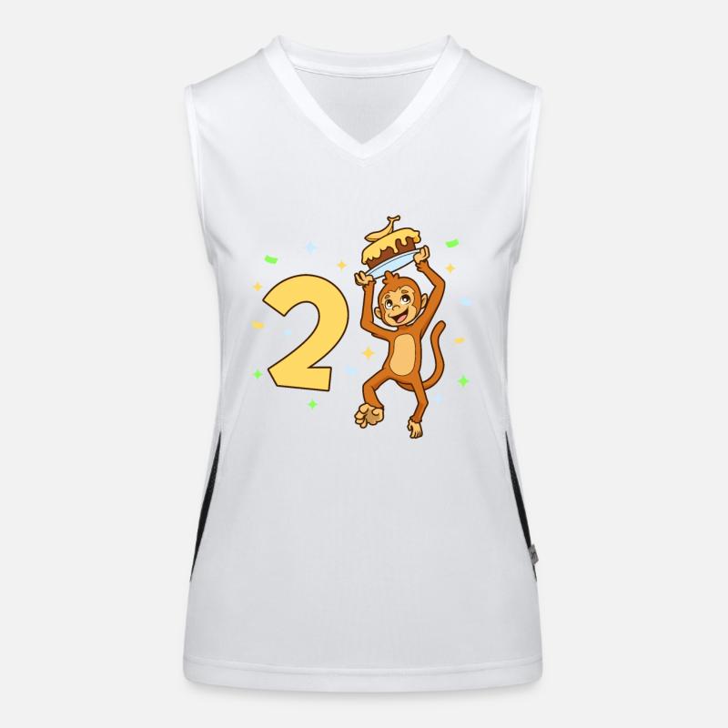 Mit Affe - Kinder Geburtstag 2 Jahre Funktionelles Kontrast-Tank Top für Frauen