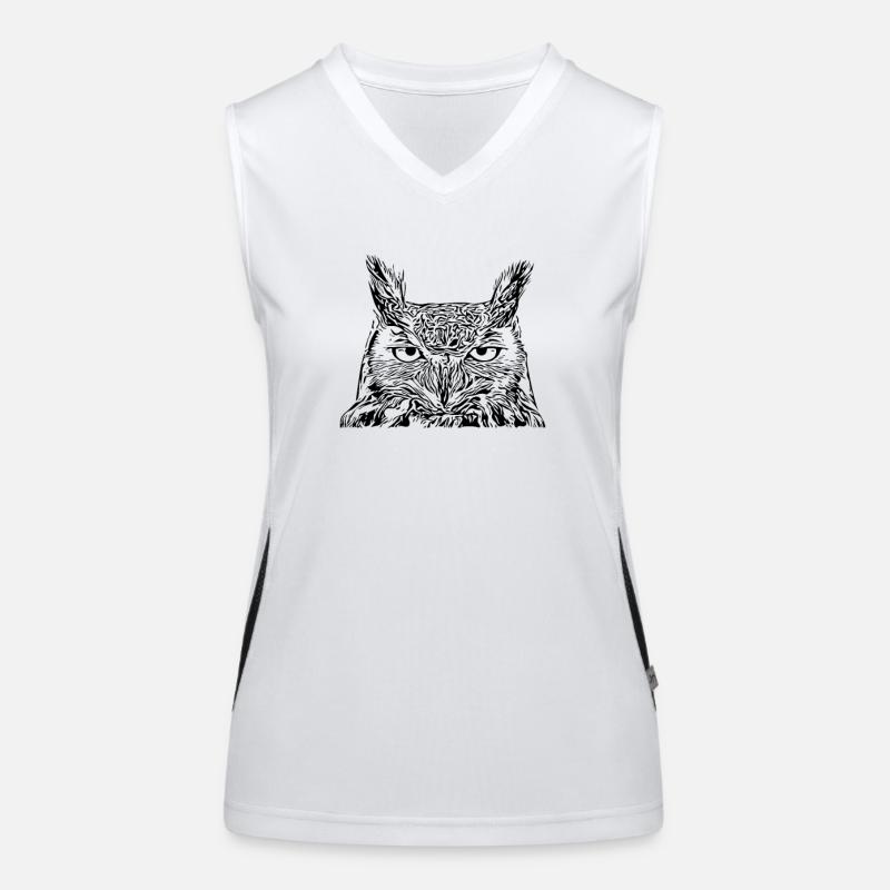 Eule Funktionelles Kontrast-Tank Top für Frauen