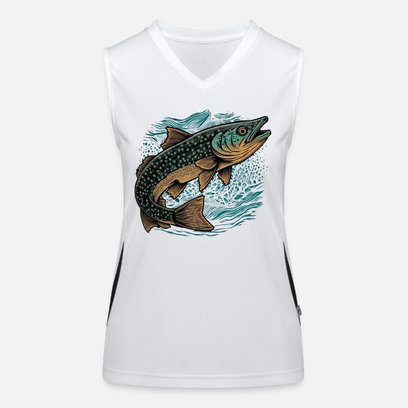 Fisch Kunstwerk Funktionelles Kontrast-Tank Top für Frauen