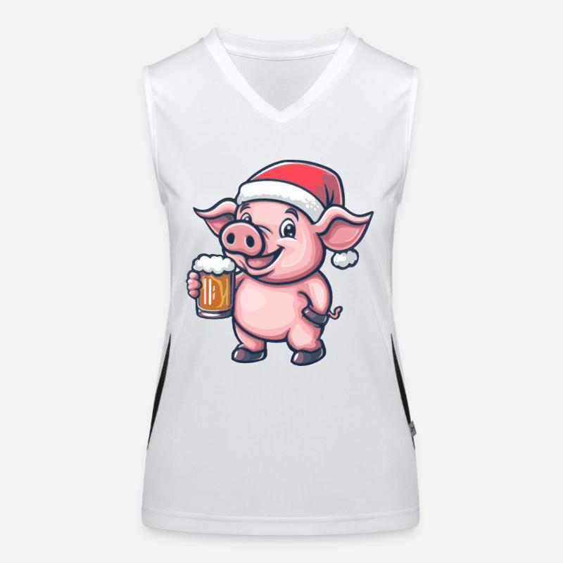 Bière de Noël au cochon Débardeur respirant contrasté Femme
