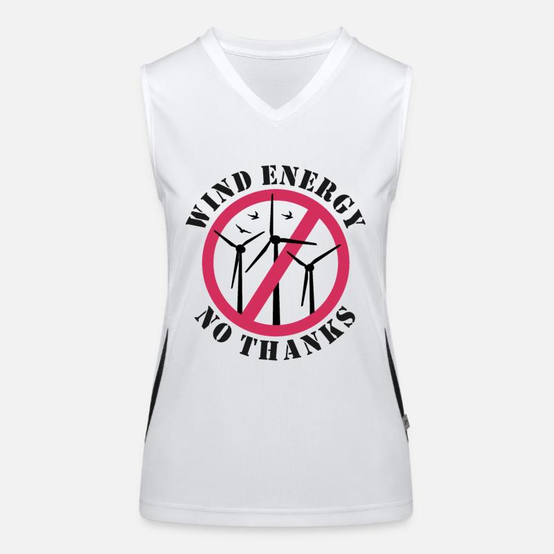 Wind Energy No Thanks, Stop Wind Energy Women's Functional Contrast Tank Top