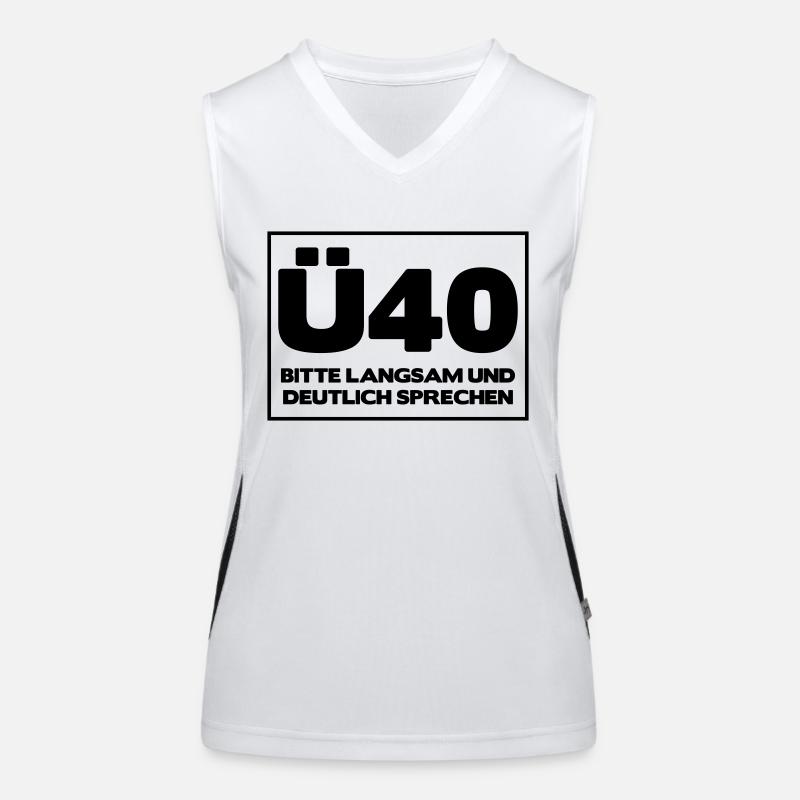 Sur le 40e Anniversaire d'un t-shirt "Ü40 S'il Débardeur respirant contrasté Femme