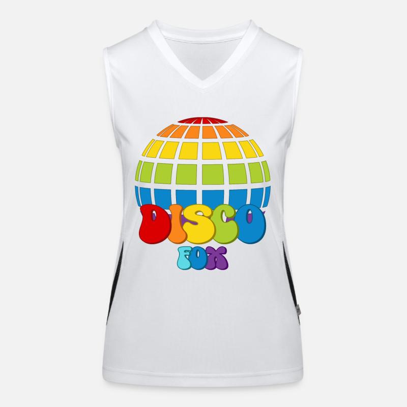 Disco Fox Disco Ball Groovy Discotheque Discofox Women's Functional Contrast Tank Top