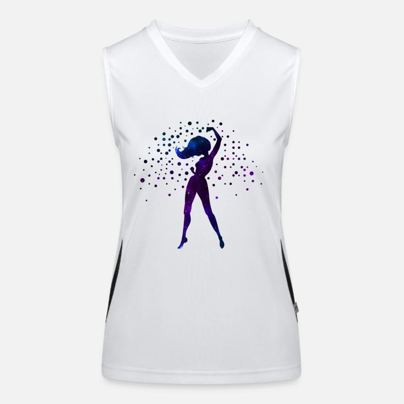 Galaxy Strong Pose Funktionelles Kontrast-Tank Top für Frauen