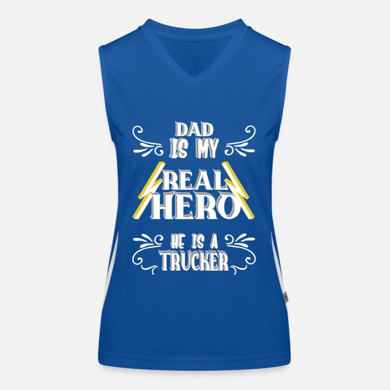 Dad my real hero, trucker, pride, gift, Women's Functional Contrast Tank Top