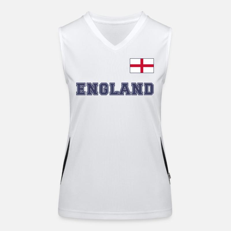 Look maillot ANGLETERRE avec drapeau drapeau sur la poitrine Débardeur respirant contrasté Femme