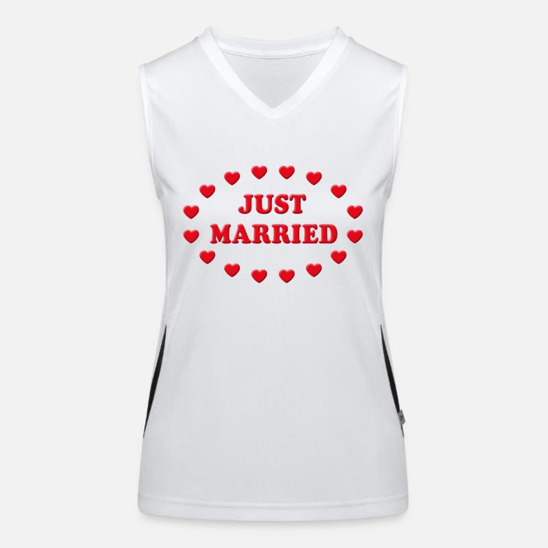 Just Married Coeurs (Mariage / Noce) Débardeur respirant contrasté Femme