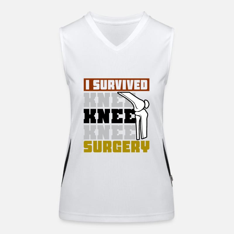 I Survived Knee Surgery Funktionelles Kontrast-Tank Top für Frauen