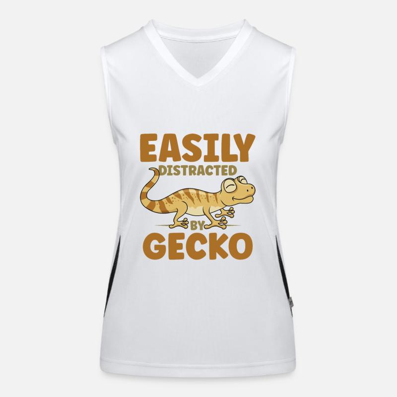 Easily Distracted By Gecko Funktionelles Kontrast-Tank Top für Frauen