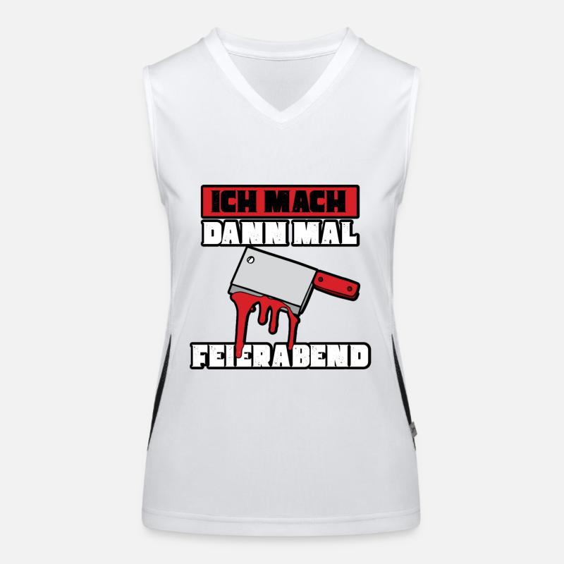 Ich mach dann mal feierabend Metzger Fleischer Funktionelles Kontrast-Tank Top für Frauen