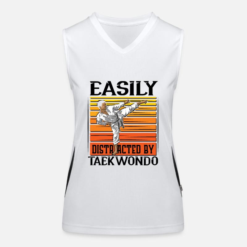 Easily Distracted By Taekwondo Funktionelles Kontrast-Tank Top für Frauen