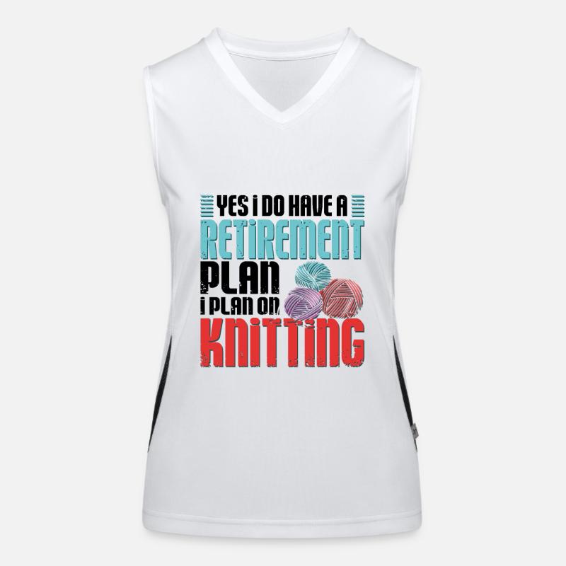 retirement plan I plan on Knitting Funktionelles Kontrast-Tank Top für Frauen