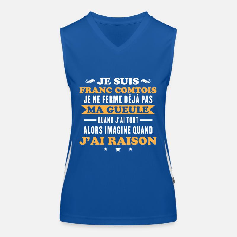 Franc comtois je ferme pas ma gueule franche comté Débardeur respirant contrasté Femme