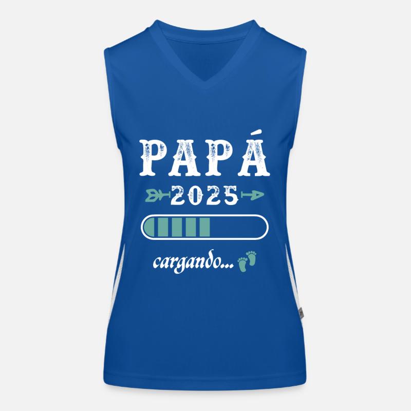 Papa 2025 Loading Geschenk Zukunft Vater Funktionelles Kontrast-Tank Top für Frauen
