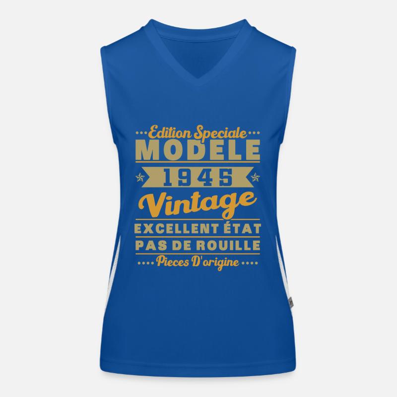1945 Vintage Retro Muster Geburtstagsgeschenk Funktionelles Kontrast-Tank Top für Frauen