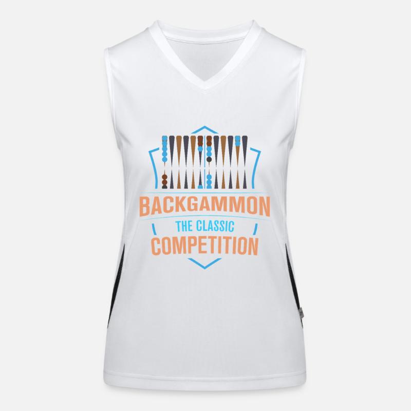 Backgammon Spiel Funktionelles Kontrast-Tank Top für Frauen