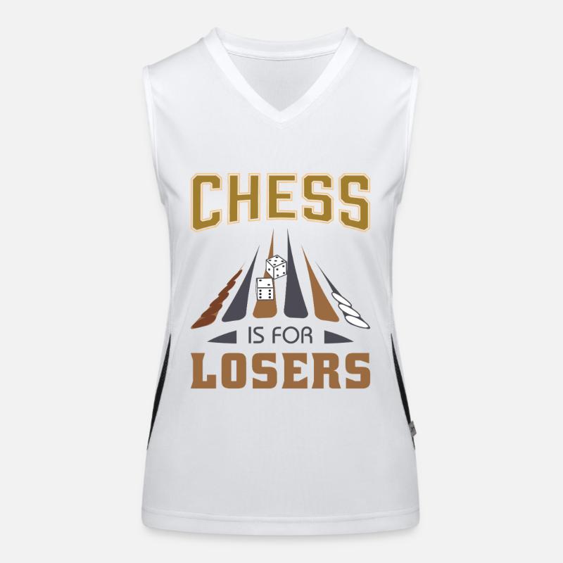 Backgammon Spiel Funktionelles Kontrast-Tank Top für Frauen