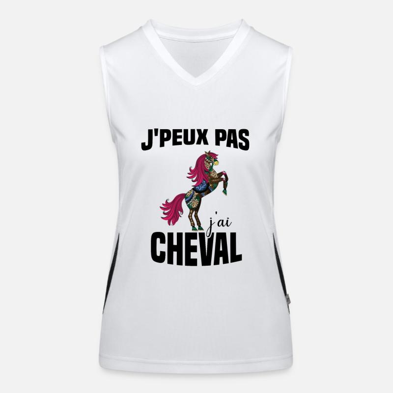 Je Peux Pas J'ai Cheval Cadeau Fleuri Débardeur respirant contrasté Femme