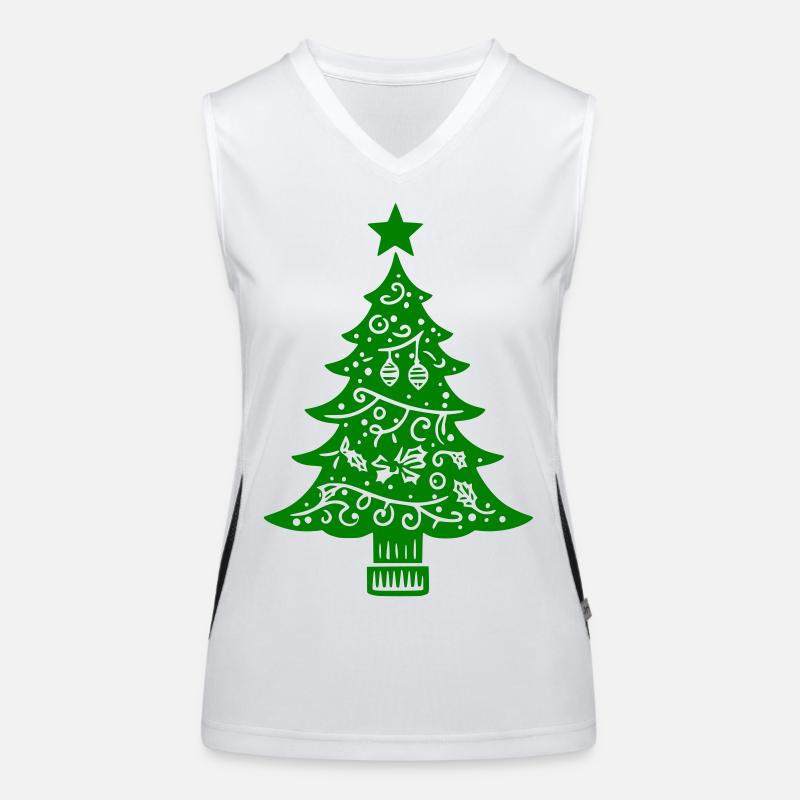 Sapin de Noël décoré Débardeur respirant contrasté Femme