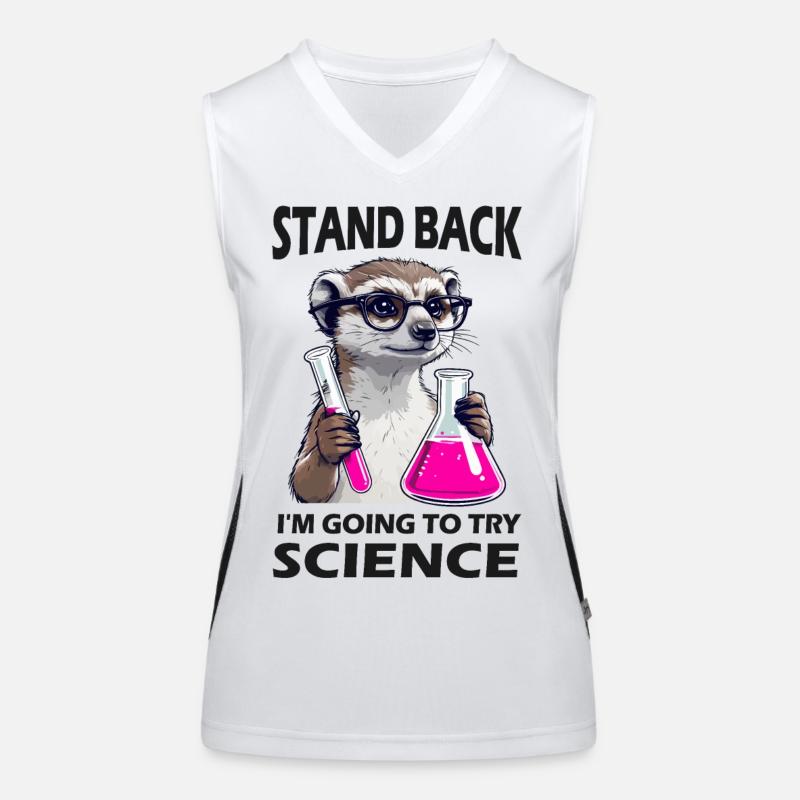 Stand Back - Meerkat in Science Mode Women's Functional Contrast Tank Top