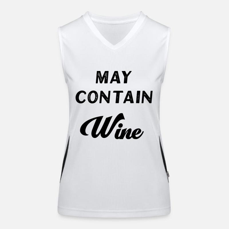 May Contain Wine Funktionelles Kontrast-Tank Top für Frauen