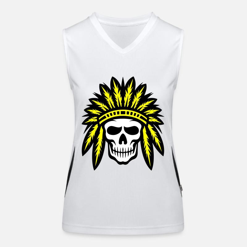 Apache Indian Chief Skull Women's Functional Contrast Tank Top