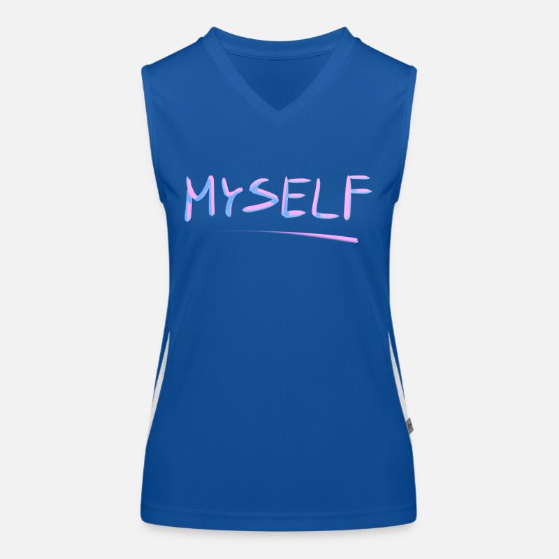 I love myself line purple Women's Functional Contrast Tank Top