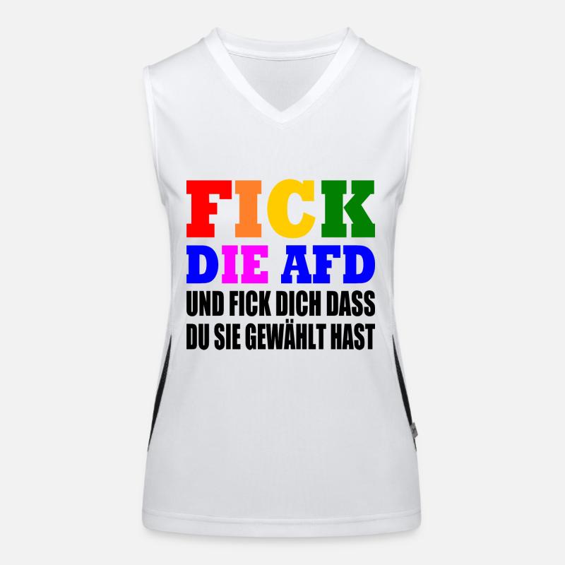 Fck afd - fick die afd Funktionelles Kontrast-Tank Top für Frauen