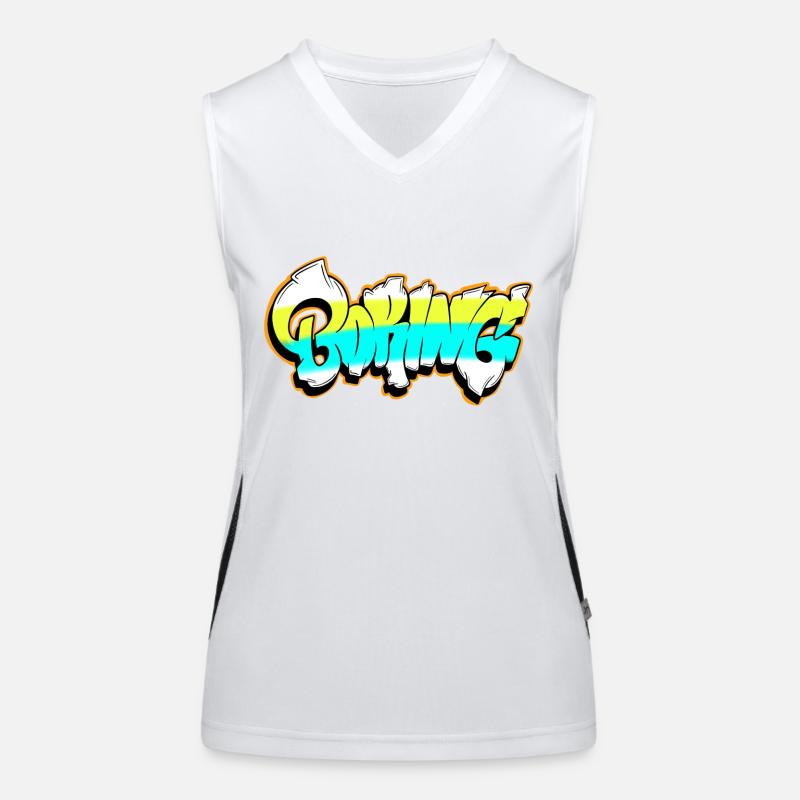 Graffiti Boring Bored Women's Functional Contrast Tank Top