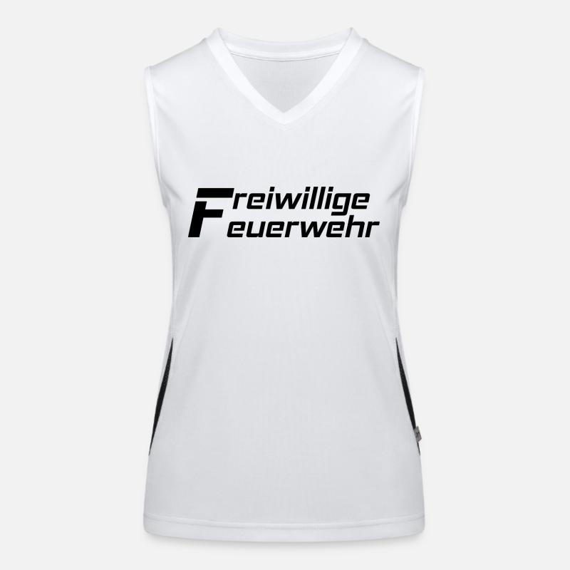 Freiwillige Feuerwehr Schwarz Funktionelles Kontrast-Tank Top für Frauen