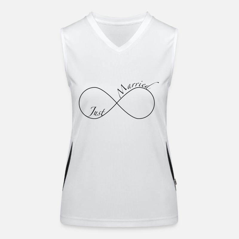 Just Married Funktionelles Kontrast-Tank Top für Frauen