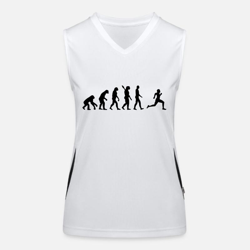 Evolution Laufen Läufer Läuferin Joggen b Funktionelles Kontrast-Tank Top für Frauen
