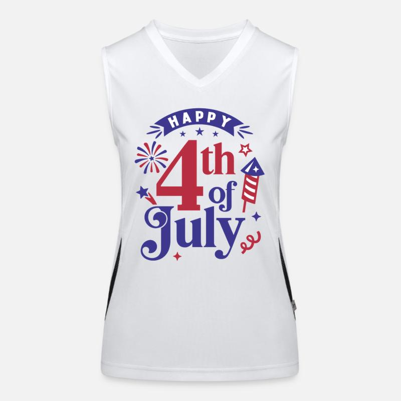 Frohen 4. Juli Funktionelles Kontrast-Tank Top für Frauen