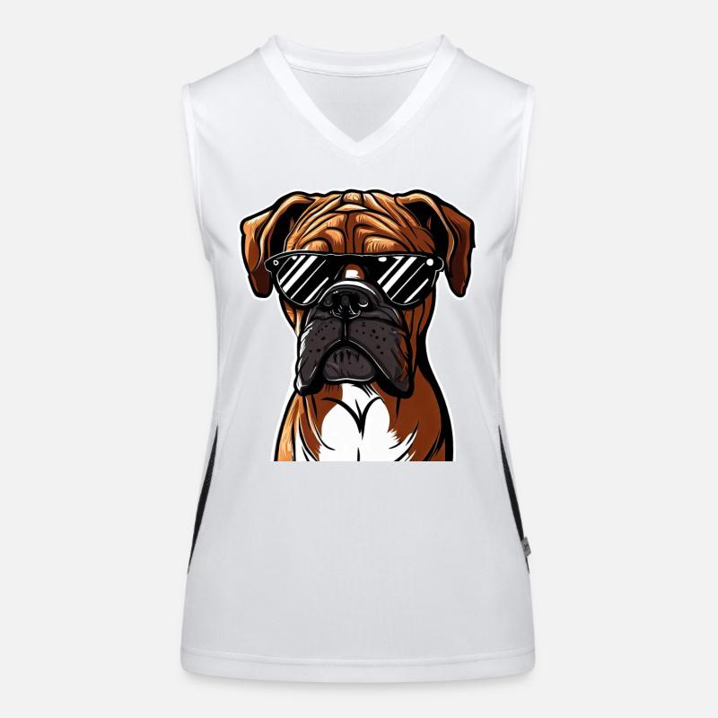 Chiot boxer mignon Débardeur respirant contrasté Femme