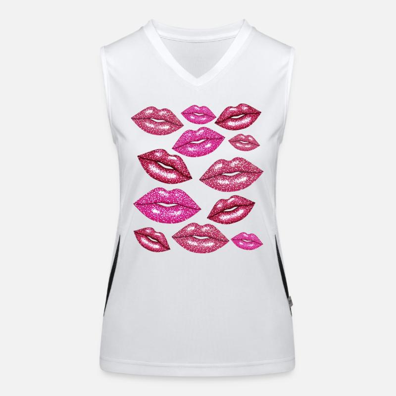 Coquette Lèvres Bisous Romantique Débardeur respirant contrasté Femme