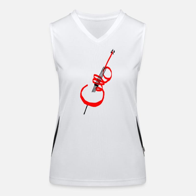 Lettrage violoncelle rouge Débardeur respirant contrasté Femme
