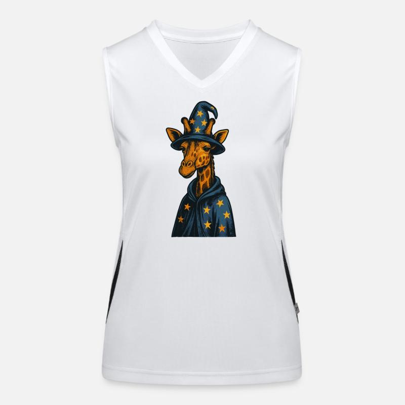 Wizard Giraffe Magic Art Funktionelles Kontrast-Tank Top für Frauen