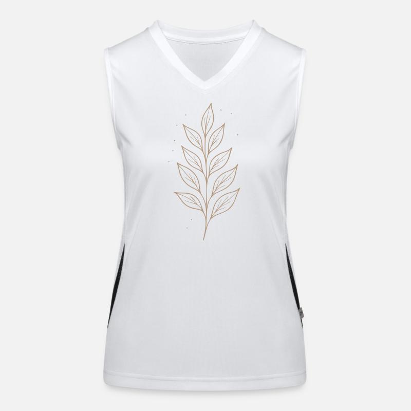 Mystic Leaf Line Art Women's Functional Contrast Tank Top