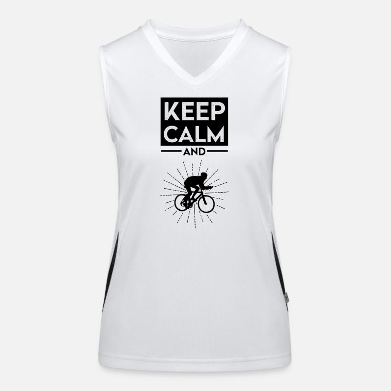 Graphique de vélo Stay Calm and Ride On Débardeur respirant contrasté Femme
