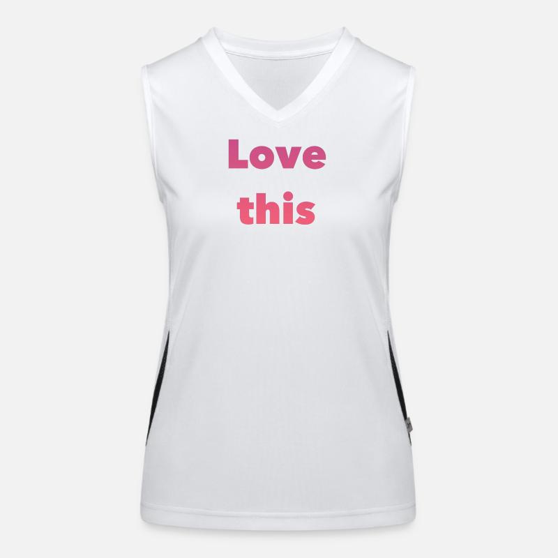 Liebe Dieses Gradient-Typografie Funktionelles Kontrast-Tank Top für Frauen