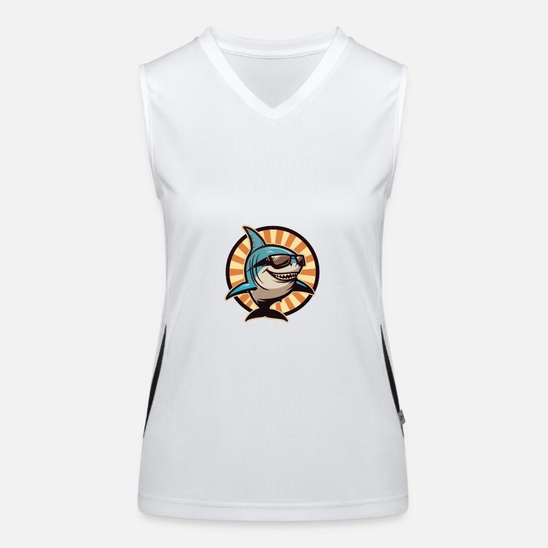 Requin Bande Dessinée Cool Été Débardeur respirant contrasté Femme