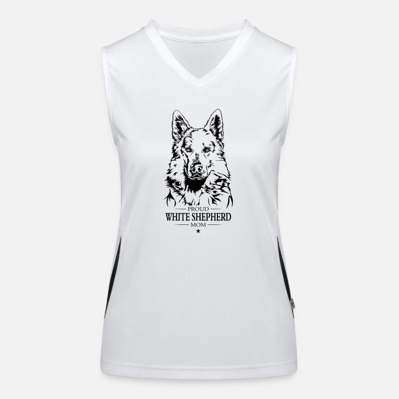 White Shepherd Mom Weißer Schäferhund Wilsigns Women's Functional Contrast Tank Top