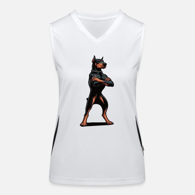 Doberman Doberman Propriétaire Doberman Lovers Débardeur respirant contrasté Femme