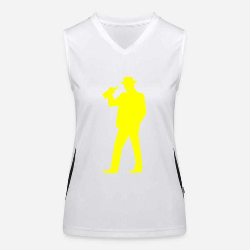 Drunk Silhouette Funny Women's Functional Contrast Tank Top