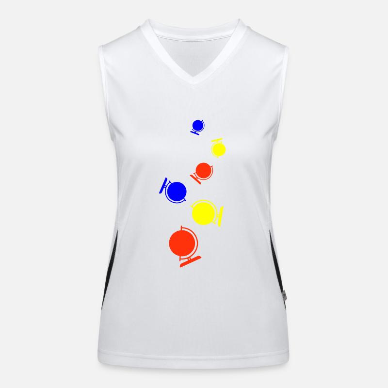 Globus symbol icon Funktionelles Kontrast-Tank Top für Frauen