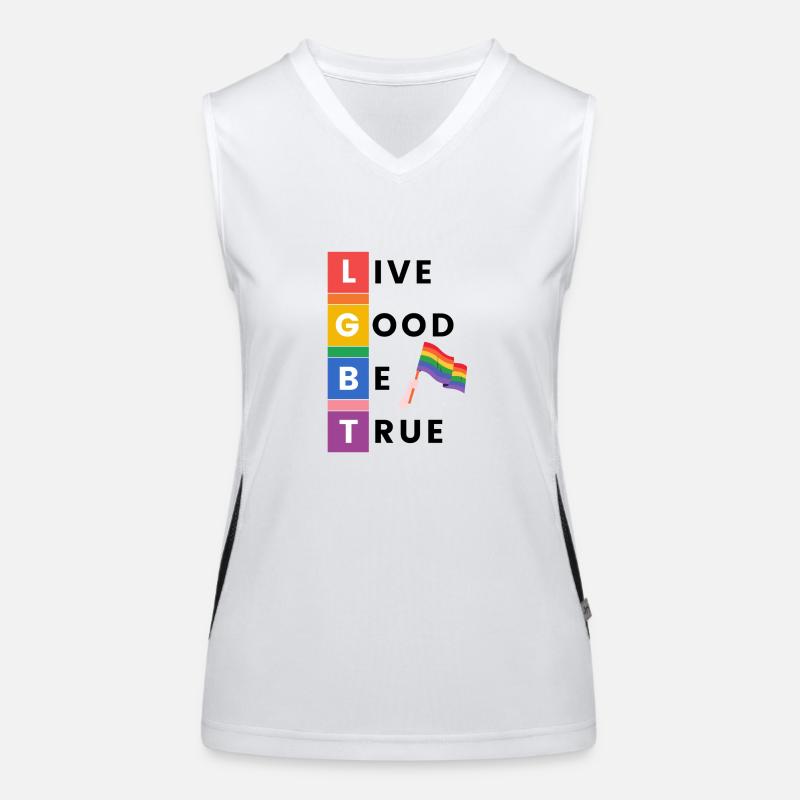 Live Good Be True - Pride - Women's Functional Contrast Tank Top - white/black