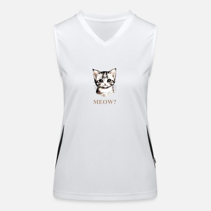 Curious kitten, meow? Women's Functional Contrast Tank Top