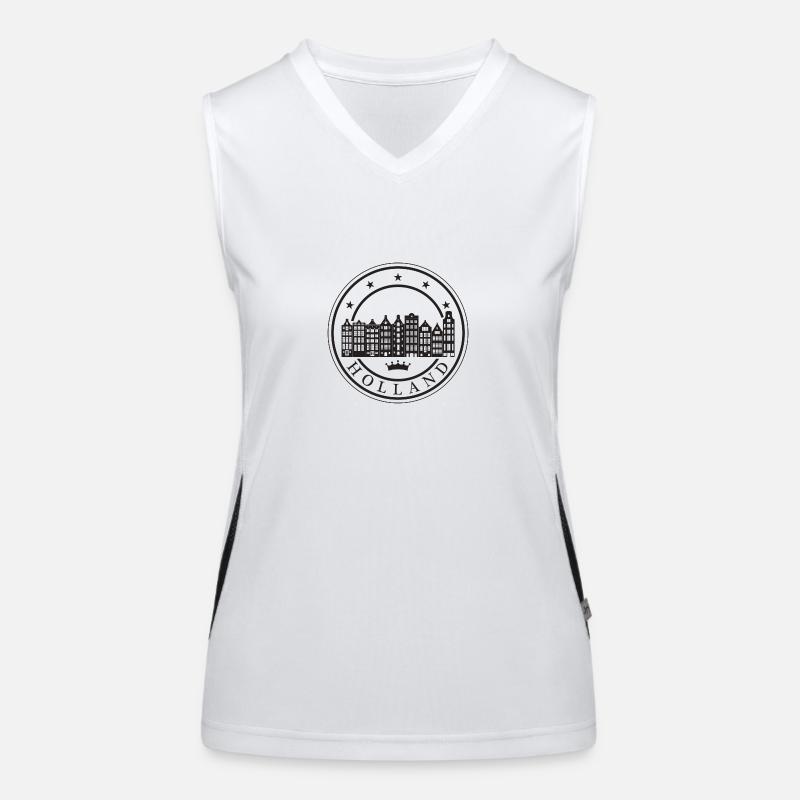 Die Skyline von Amsterdam Funktionelles Kontrast-Tank Top für Frauen
